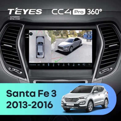Штатная магнитола Teyes CC4 Pro 360 8/128 Hyundai Santa Fe 3 (2013-2016) Тип-B