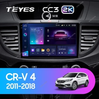 Штатная магнитола Teyes CC3 2K 4/64 Honda CR-V 4 RM RE (2011-2018) 9" Тип-A
