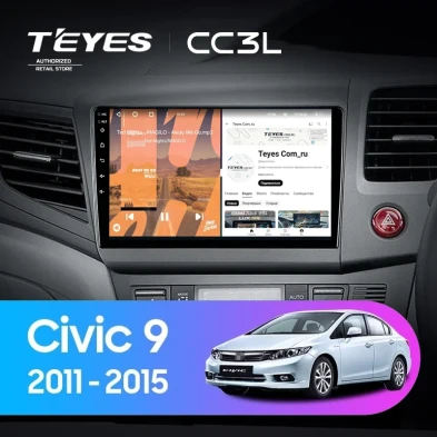 Штатная магнитола Teyes CC3L 4/64 Honda Civic 9 FB FK FD (2011-2015) Правый руль