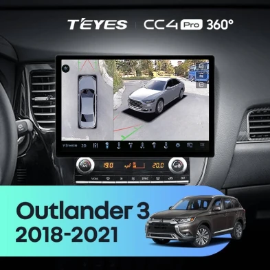 Штатная магнитола Teyes CC4 Pro 360 12/256 Mitsubishi Outlander 3 (2018-2021) (11")